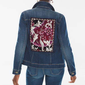 Chico’s Embroidered Velvet Denim Jacket – NWT – Size 0